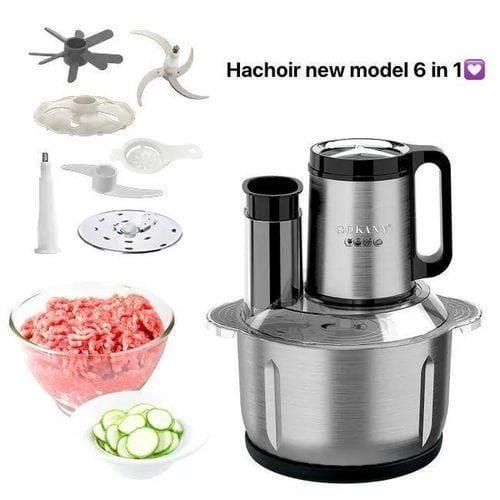Mixeur-Hachoir multifonctions SOKANY 6en1, 5 Litres, 6 Lames et 1000W