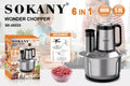 Mixeur-Hachoir multifonctions SOKANY 6en1, 5 Litres, 6 Lames et 1000W
